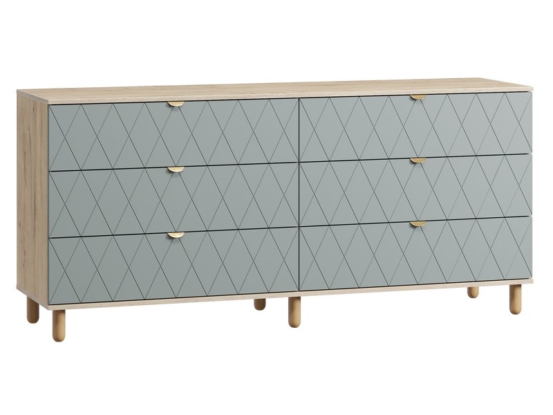Комод Теджонс 185x85 Ромб Мятный/Дуб Ирландский