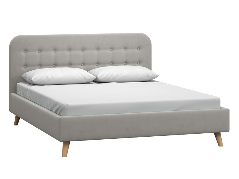 Кровать Динс 180 Велюр Серый