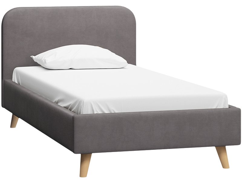 Кровать Лайтси 120 Велюр Серый