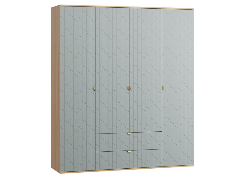 Распашной шкаф Монблан 4-185x215 Грань Мятный