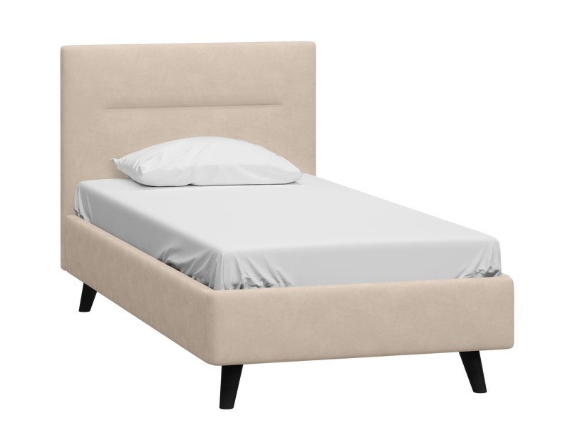 Кровать Пайл 90 Велюр Светло-бежевый