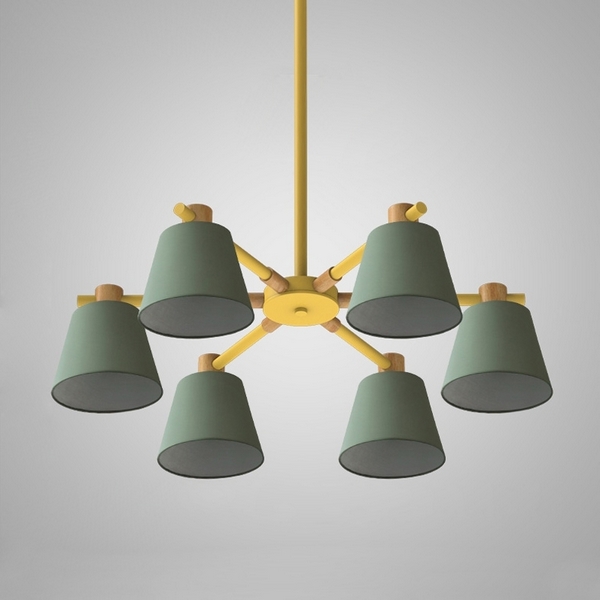 Потолочная люстра на штанге Natura A Green 6 ImperiumLoft Naturaag01 (177993-26)