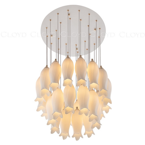 Потолочная люстра каскадная Cloyd Argana 11235 (цветы, птички)