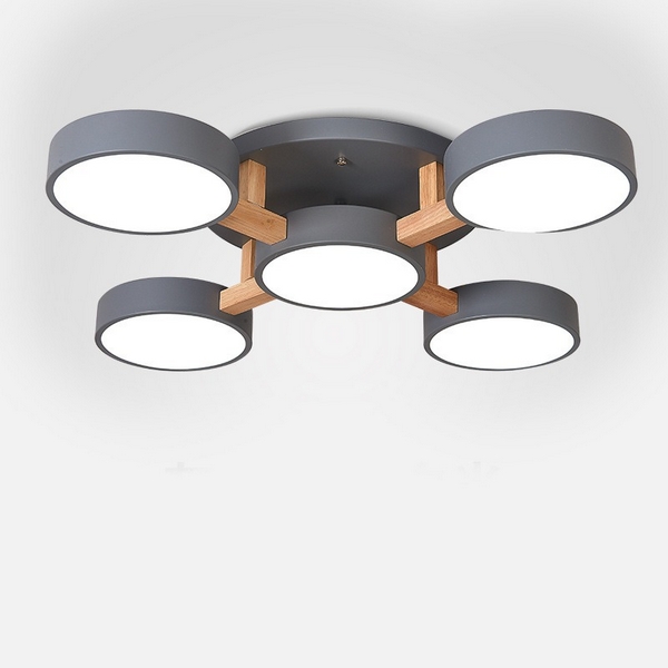 Люстра led с 5 плафонами с ПДУ Joist 5 Gray Imperiumloft Joist01 (178329-26) ImperiumLoft