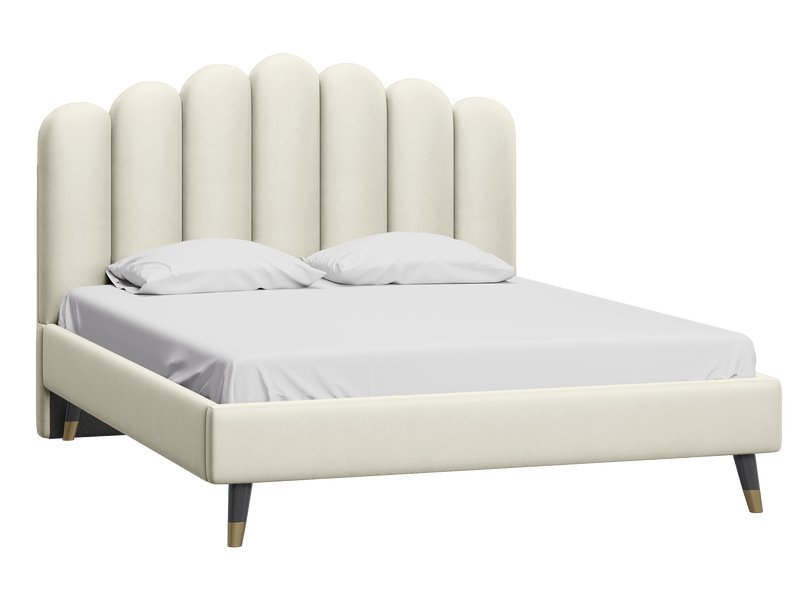 Кровать Лиель 160 Велюр Молочный