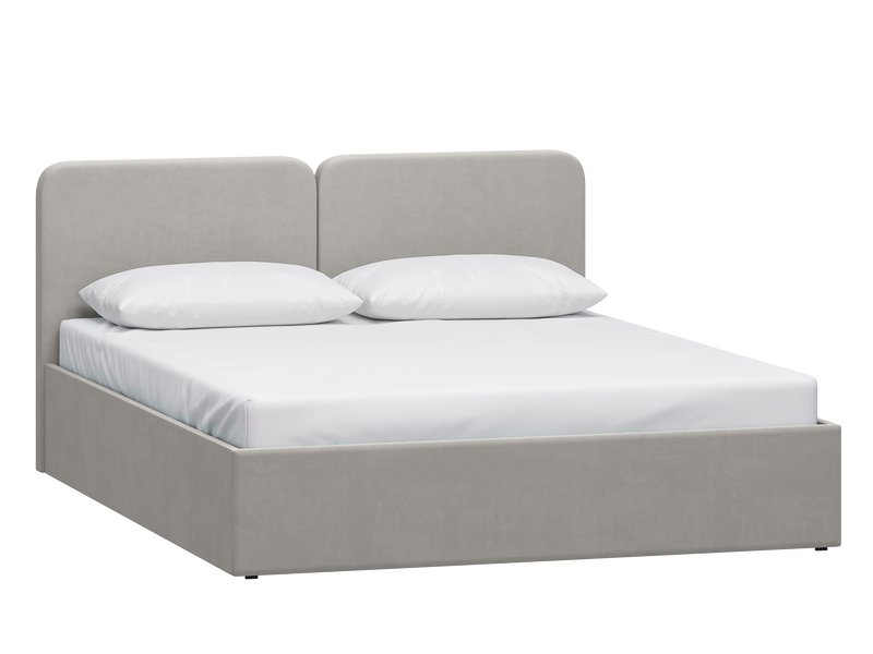 Кровать Вилена 180 Велюр Серый