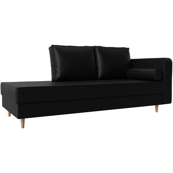 Кушетка Прайм правый (экокожа черная) Лига Диванов 100894