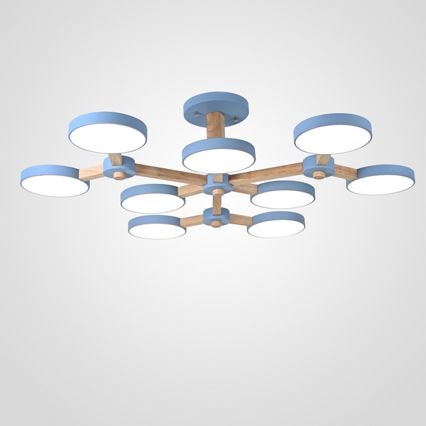 Потолочная люстра на штанге LED TURNA Голубой ImperiumLoft Turna-X01 (178302-26, Умный дом, WiFi, голосовое управление)