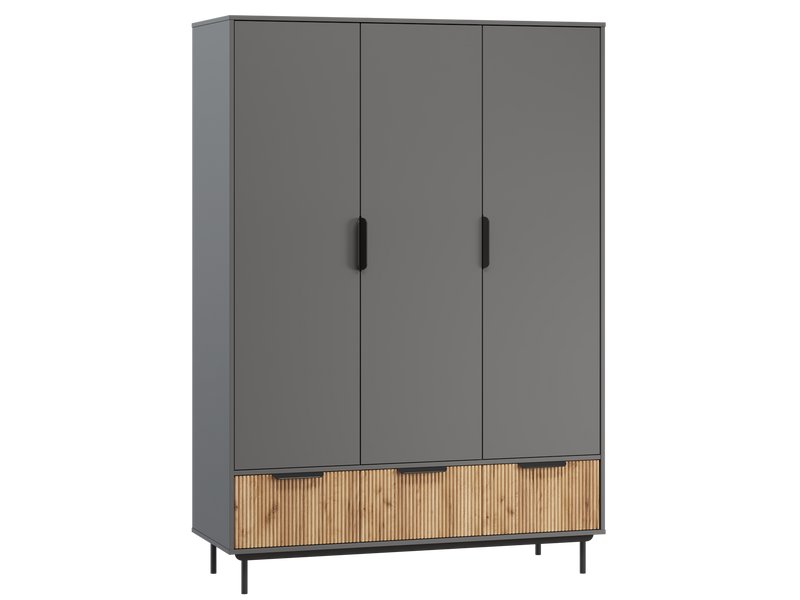 Распашной шкаф Леванте 3-144x205 Графитовый