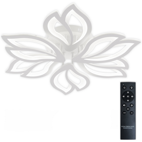 Потолочная люстра (+ночной режим) светодиодная с пультом ДУ 132W, белый, LED Natali Kovaltseva Fortuna LED LAMPS 81107/6C