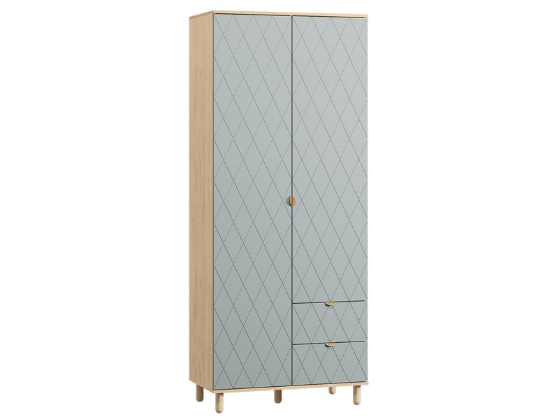 Распашной шкаф Теджонс 2-93x224 Ромб Мятный/Дуб Ирландский