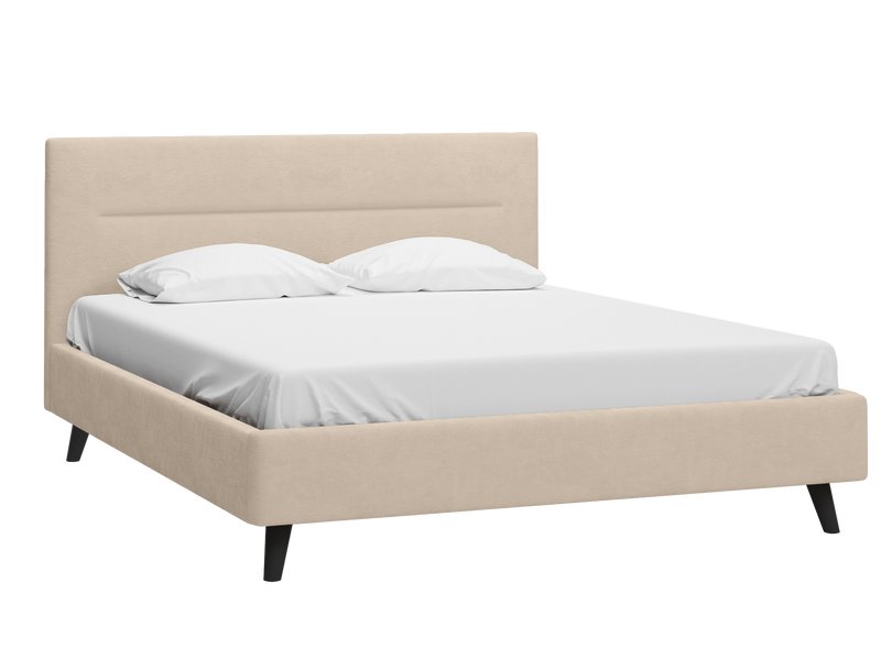 Кровать Пайл 140 Велюр Светло-бежевый