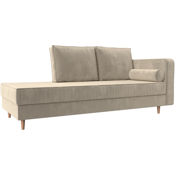 Кушетка Прайм правый (микровельвет бежевый) Лига Диванов 100880