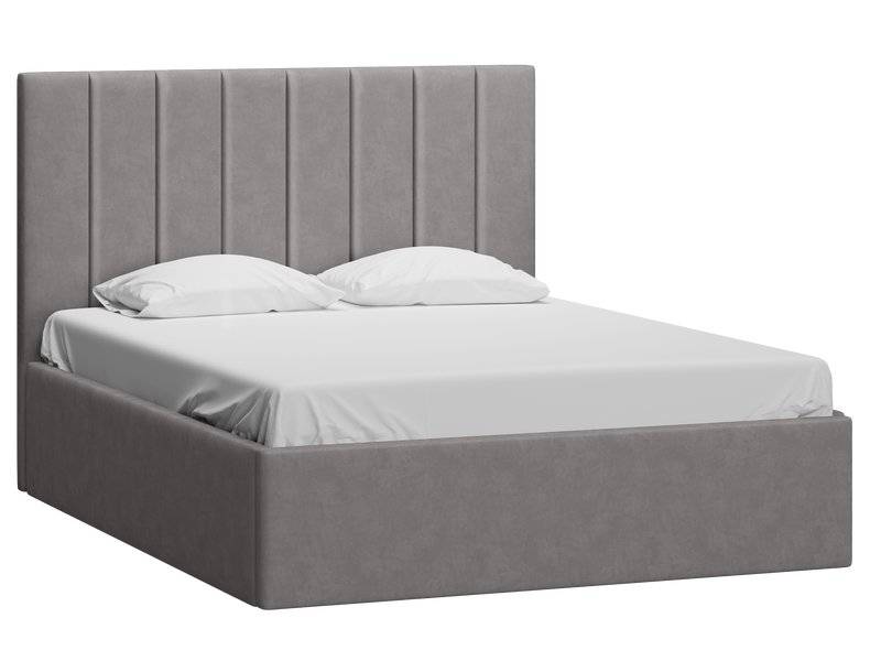 Кровать Вега-П 140 Велюр Серый