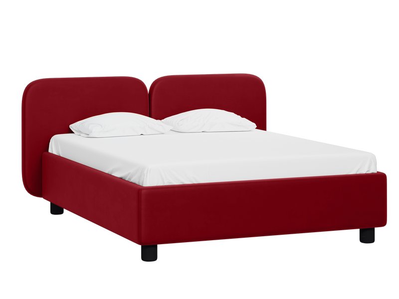 Кровать Вента 140 Велюр Красный