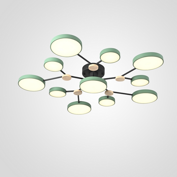 Потолочная светодиодная люстра с пультом управления на штанге Gamma D102 Green Imperiumloft Gamma01 (223773-23) ImperiumLoft