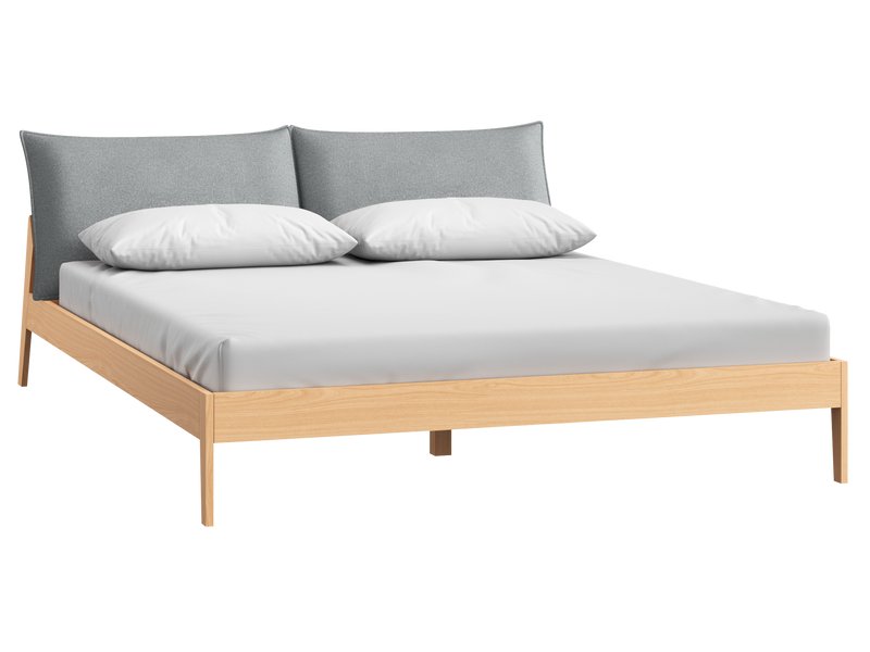 Кровать Эвелен-Натуральный 140 Шенилл Серый