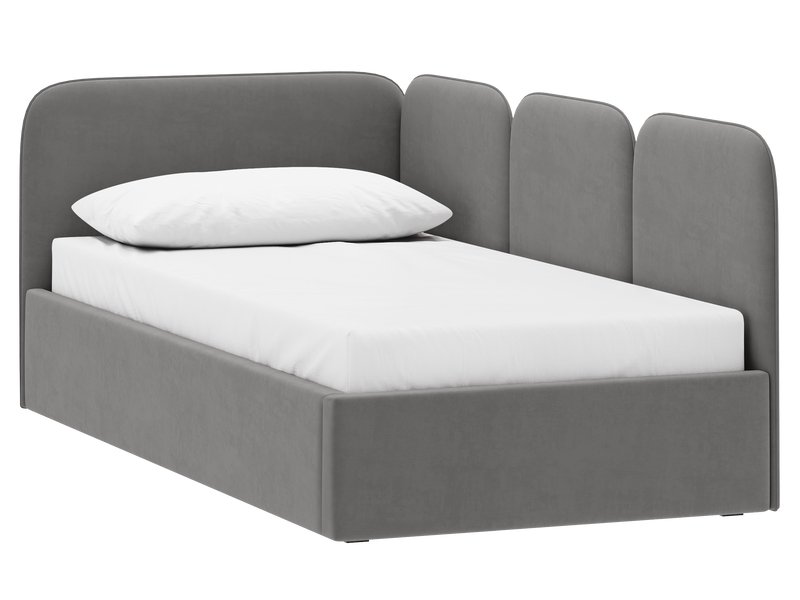 Детская кровать Имми 90 Велюр Серый