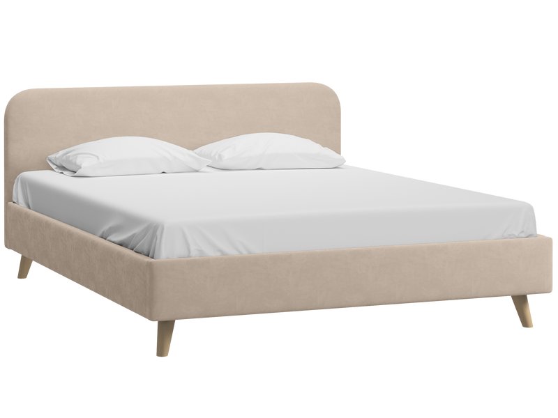 Кровать Лайтси 140 Велюр Светло-бежевый