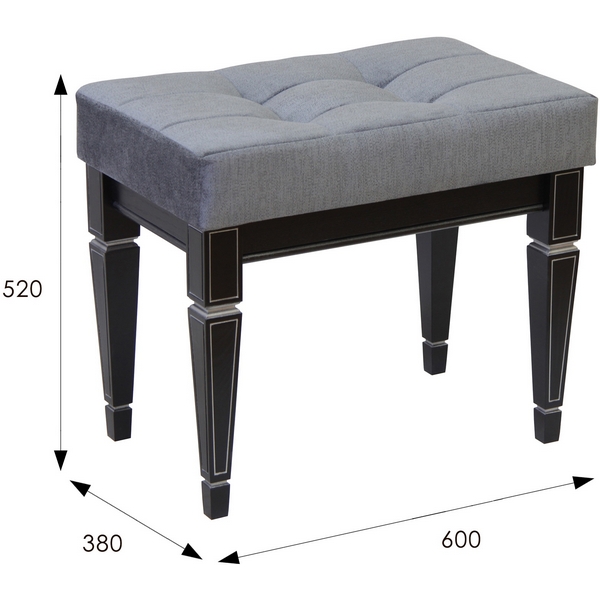 Банкетка Васко В 97Н венге/серебро от фабрики Mebelik