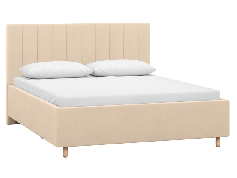 Кровать Адель 160 Велюр Светло-бежевый