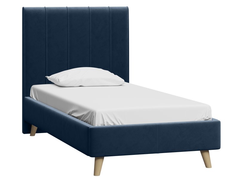Кровать Шерона-Н 120 Велюр Синий