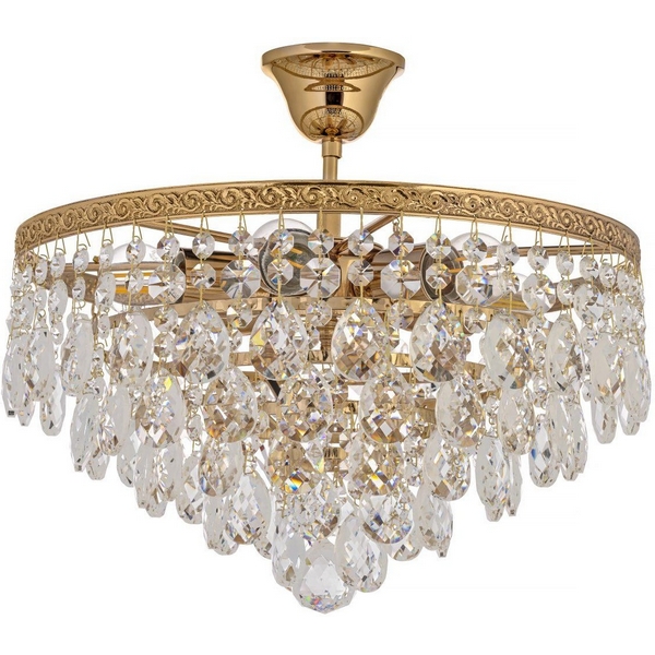 Потолочная люстра хрустальная на штанге Arti Lampadari Castellana Gold Castellana E 1.3.38.608 G
