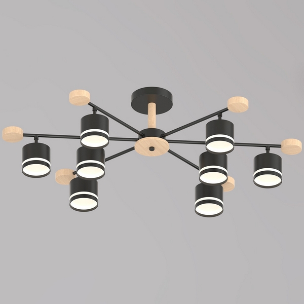 Потолочная люстра на штанге Reluce 78730-0.3-08 GX53 BK+WOOD