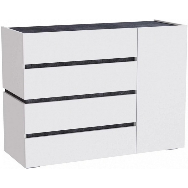 Комод Атлон (Атлон белый / бетон темный) Woodville арт.593707