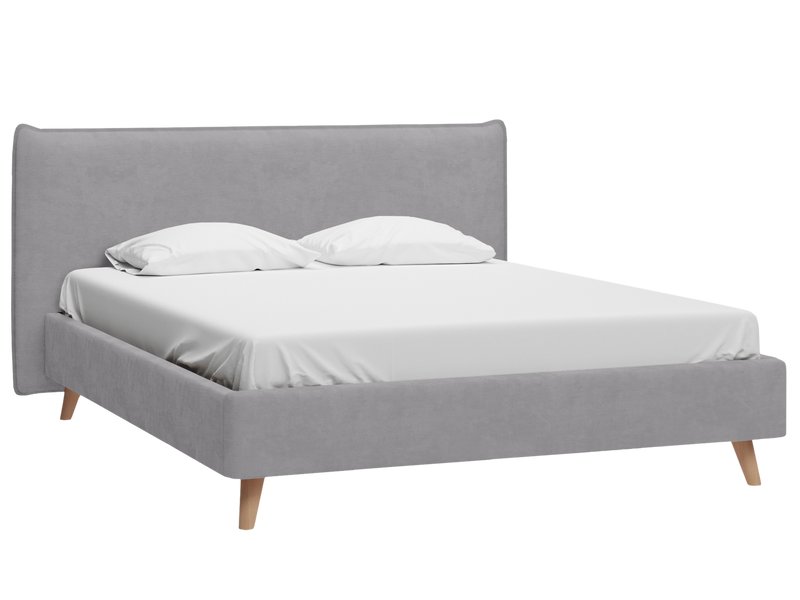 Кровать Кьево 180 Велюр Серый