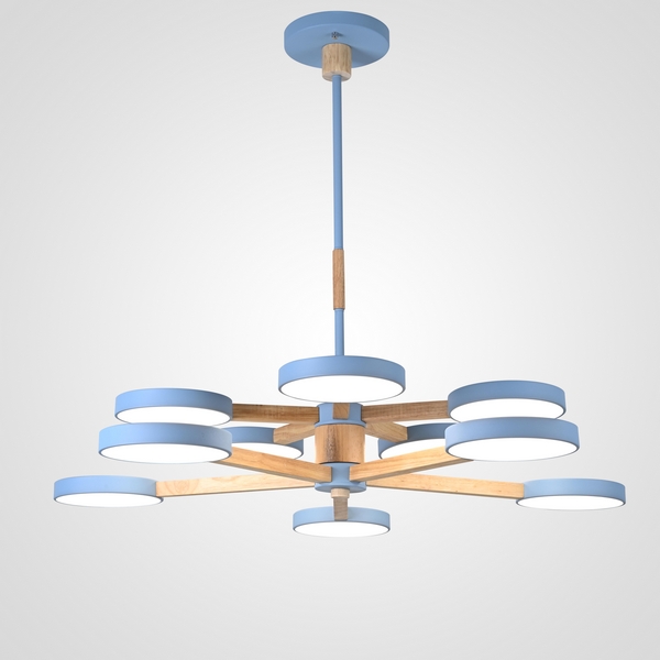 Потолочная люстра на штанге LED TURNA DBL L10 Blue ImperiumLoft Turna-Dbl01 (229091-26, Умный дом, WiFi, голосовое управление)