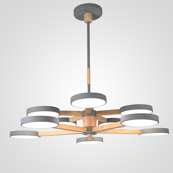 Потолочная люстра на штанге LED TURNA DBL L10 Gray ImperiumLoft Turna-Dbl01 (229088-26, Умный дом, WiFi, голосовое управление)