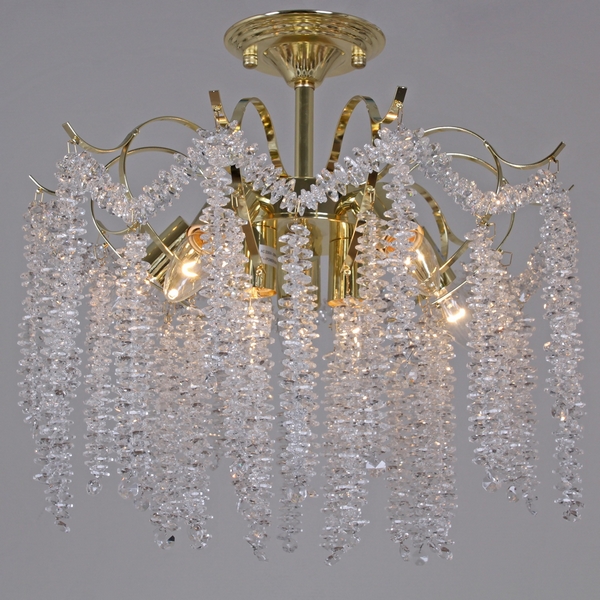 Люстра потолочная с арматурой из металла хрустальная на штанге Reluce 02384-0.3-5+2 FFG