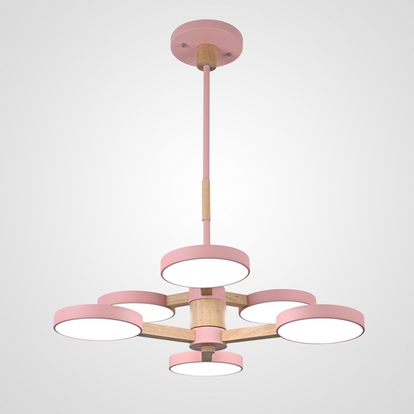 Потолочная люстра LED на штанге Turna Dbl L6 Pink By ImperiumLoft Turna-Dbl01 (Умный дом, Алиса) 229081-26