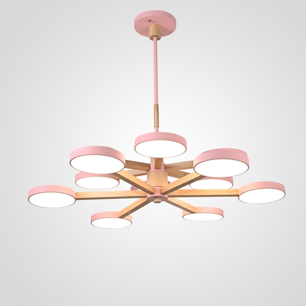 Потолочная люстра на штанге LED TURNA DBL L12 Pink ImperiumLoft Turna-Dbl01 (229083-26, Умный дом, WiFi, голосовое управление)