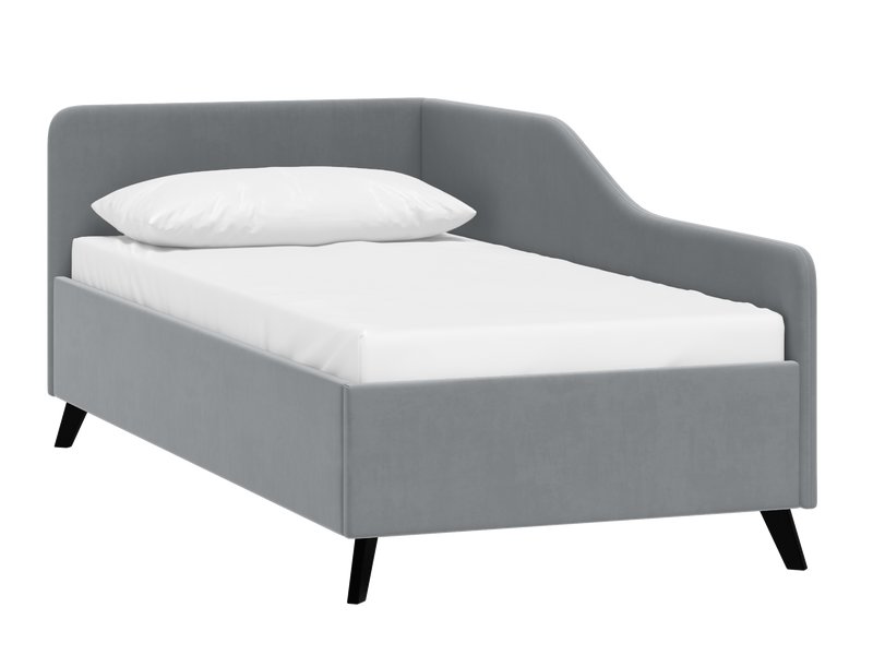 Кровать Лория 120 Велюр Серый