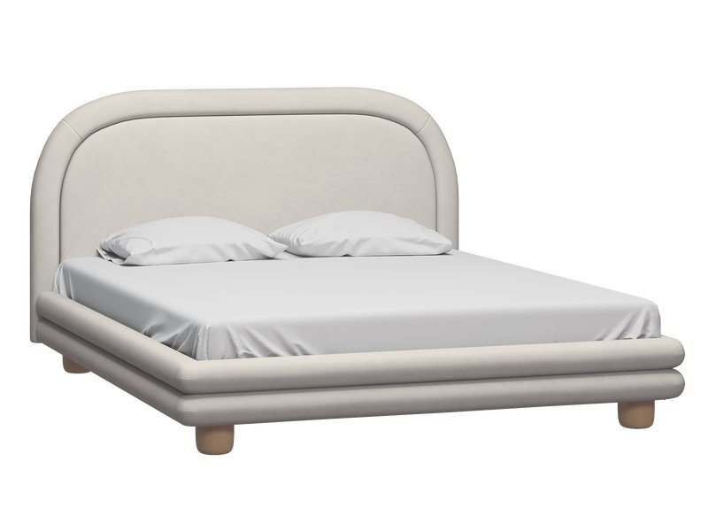 Кровать Ева 160 Велюр Светло-серый