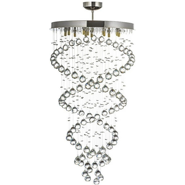 Потолочная хрустальная люстра на штанге Dio D'Arte Tesoro Nickel Tesoro H 1.4.55.105 N