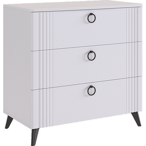 Ева Комод белый Mebelson (ЛДСП,МДФ,ПВХ,Пластик/Светлое дерево,Белый) арт.KE-02.3101