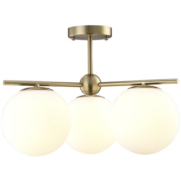 Потолочная люстра на штанге Crystal Lux FELIZ FELIZ SP-PL3 BRONZE/WHITE в форме шара