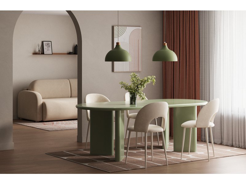 Обеденная группа Алмонт 220х100 Оливковый Глянец