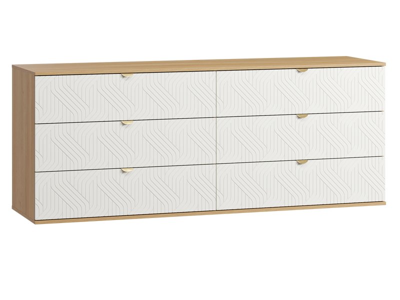 Комод Монблан 185x76 Косы Белый