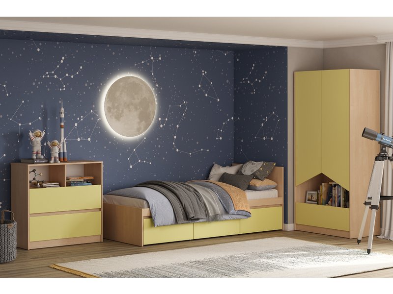 Модульная детская Пенни 3 Желтый/Береза