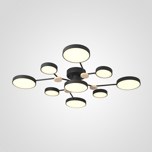 Потолочная светодиодная люстра с пультом управления на штанге Gamma D98 Black Imperiumloft Gamma01 (223769-23) ImperiumLoft