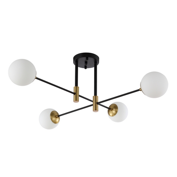 Потолочная люстра Crystal Lux FIDEL PL4 BLACK (плафоны шарики)