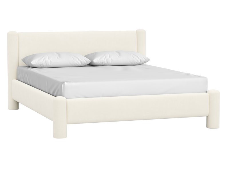 Кровать Ассоль 140 Велюр Молочный