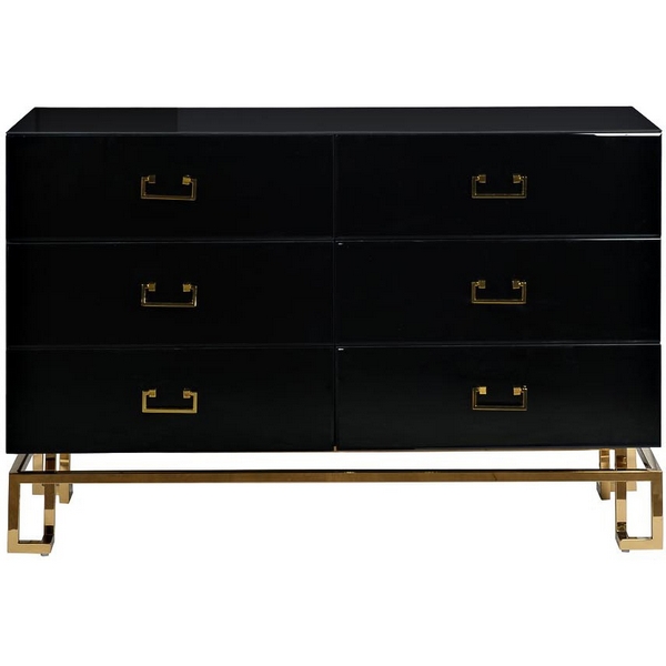 Комод Garda Decor KFG057 (Золото/Черный)