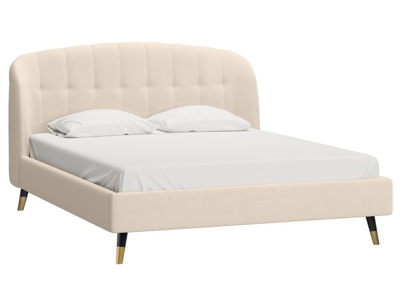 Кровать Льери 160 Велюр Светло-бежевый