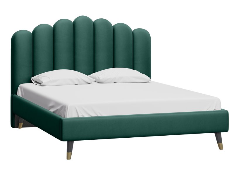 Кровать Лиель 160 Велюр Зеленый