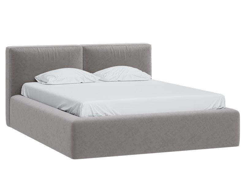 Кровать Фостер 200 Велюр Светло-серый